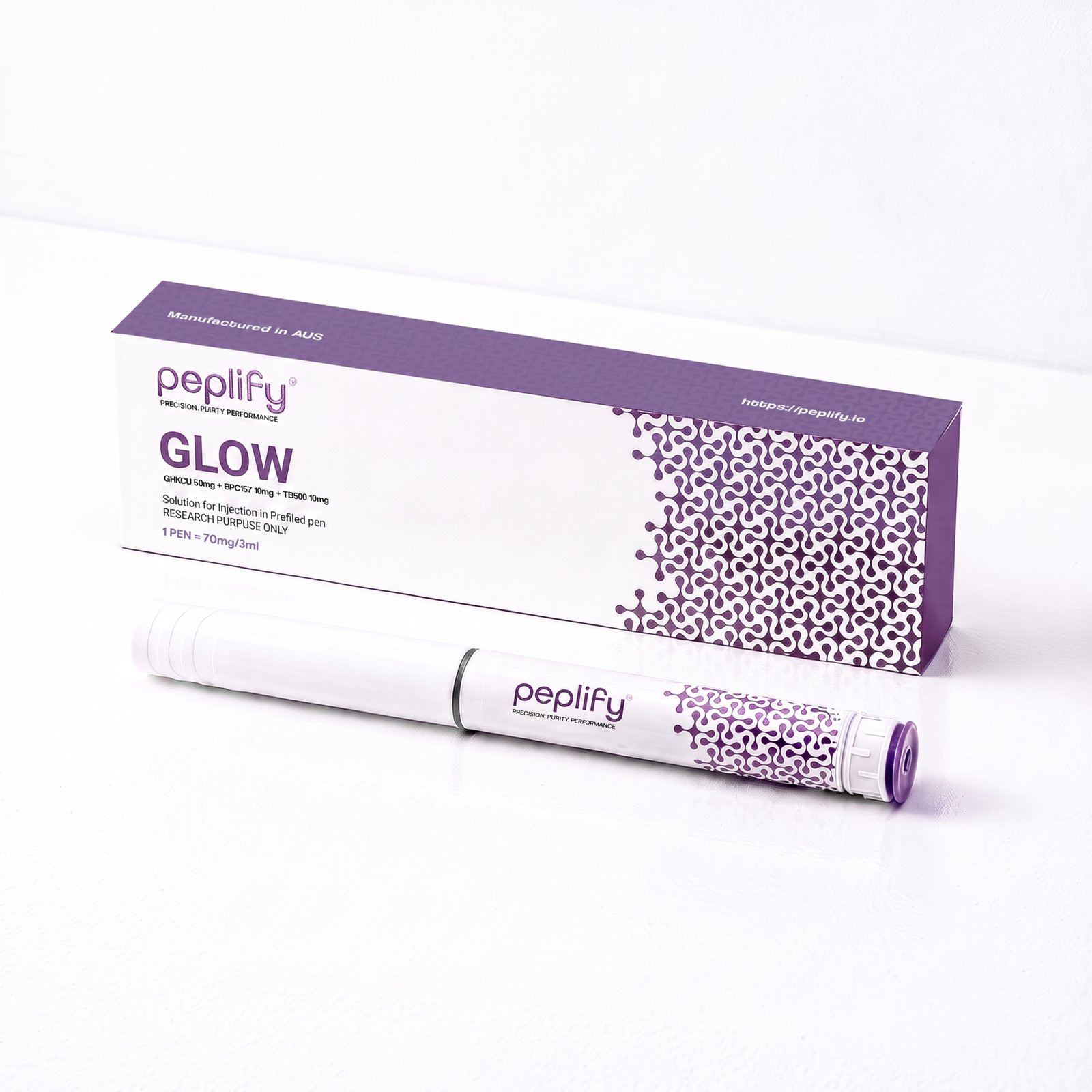 GLOW 70 mg / 3 mL research peptide by peplify